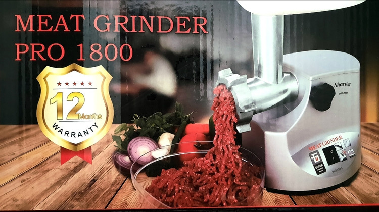 چرخ گوشت شاردر مدل pro-1800 (رنگ کروم)یکسال گارانتی تعویض)
