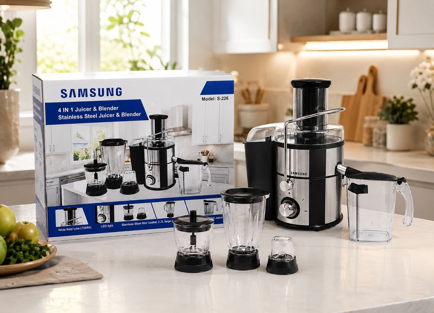 آبمیوه گیر 4 کار سامسونگ مدل S-226 با موتور قدرتمند 1800 وات SAMSUNG